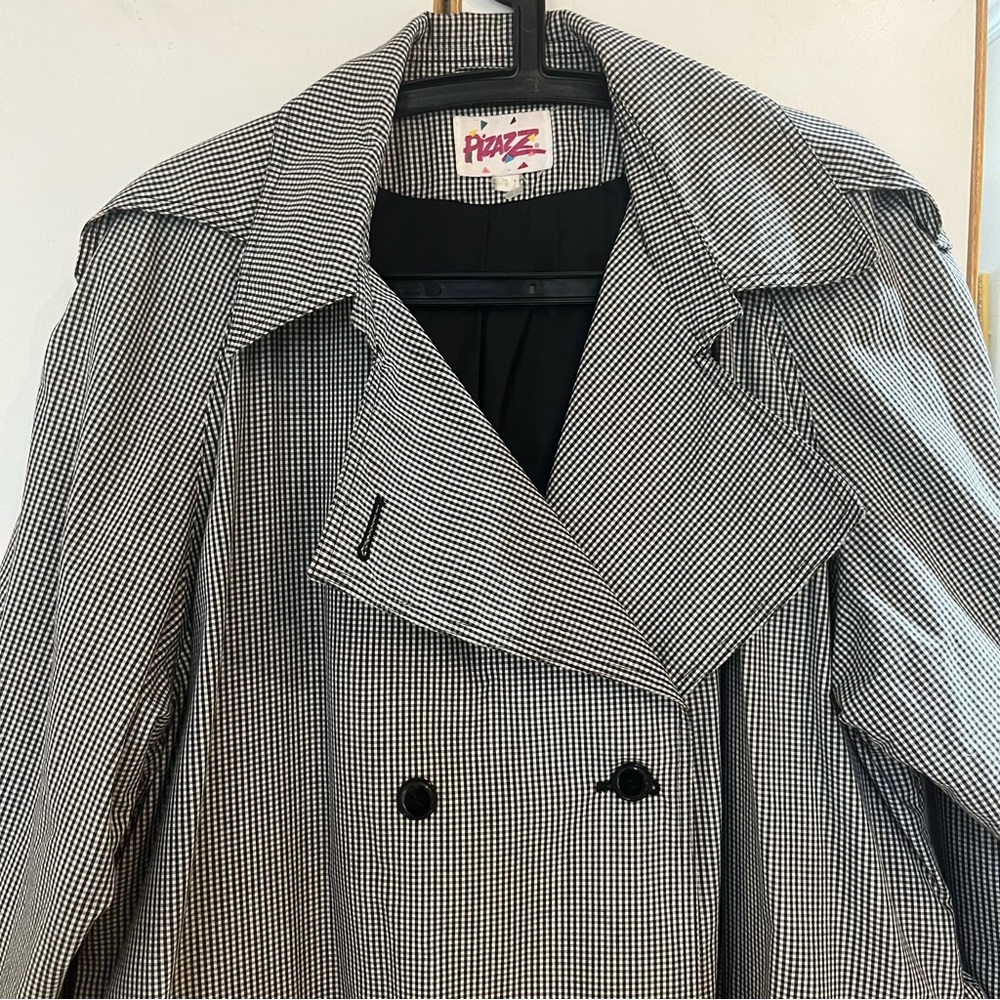 Vintage Gingham Thin Trench Coat - Picture 3 of 7
